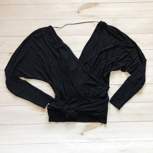 Free People We The Free East Coast Wrap Top Black